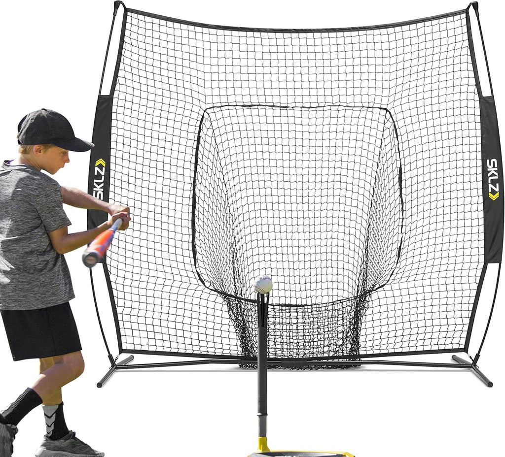 Portable Baseball and Softball Hitting Net, Black, 7 x 7 feet V155