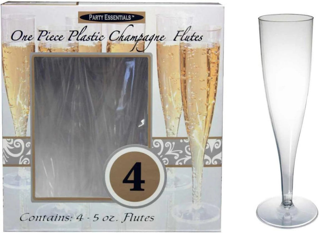 1 Piece Hard Plastic Champagne Flutes, 5 Oz, Clear F16847