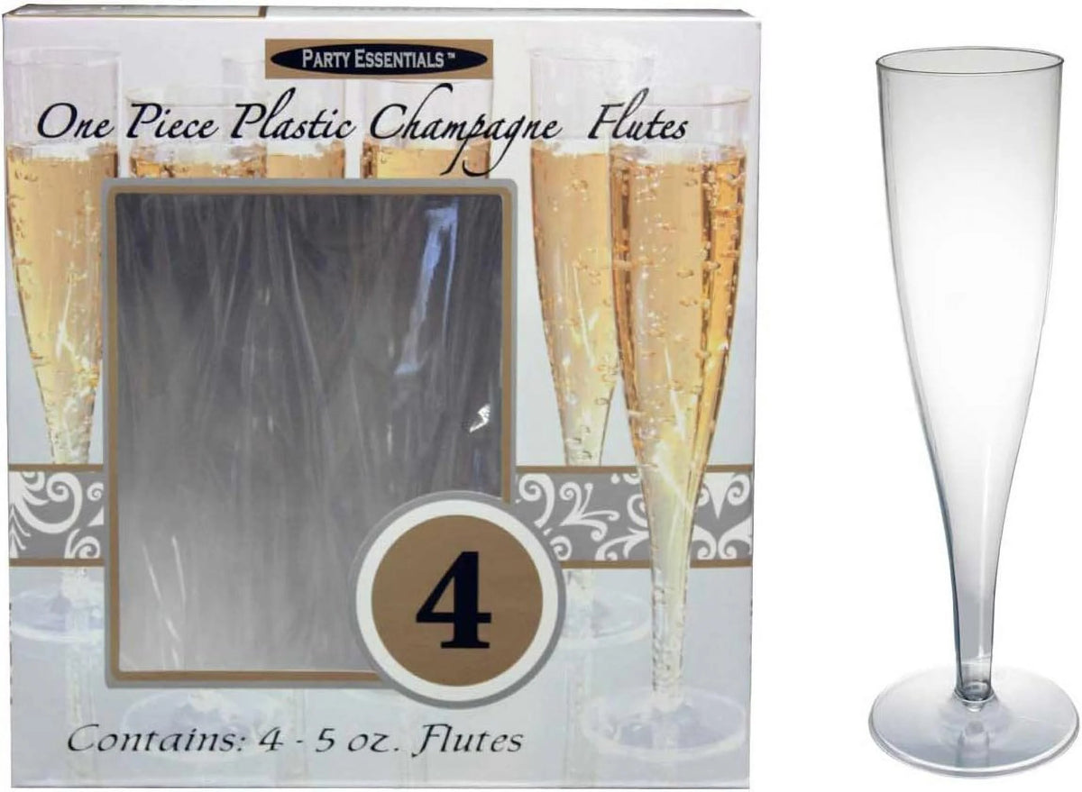 1 Piece Hard Plastic Champagne Flutes, 5 Oz, Clear F16847