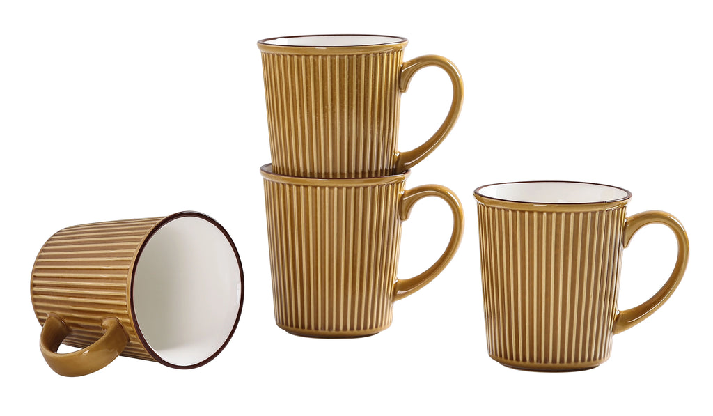 Yellow Ceramic Mugs Set of 4 P7487