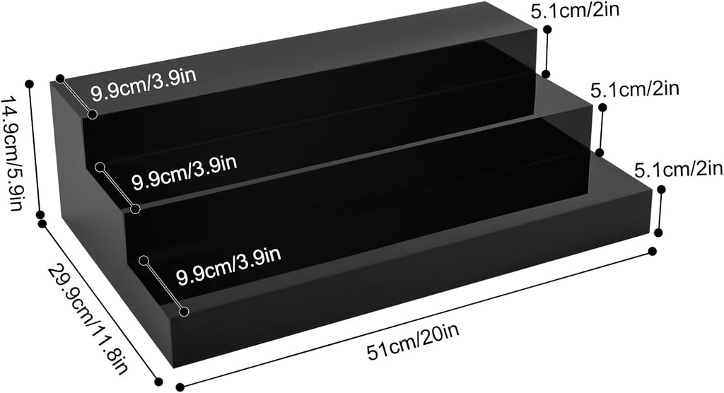 Black 3 Tier Acrylic Wine Bottle Rack 2PCS M3227