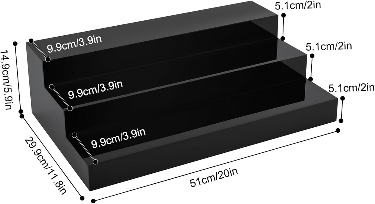 Black 3 Tier Acrylic Wine Bottle Rack 2PCS M3227