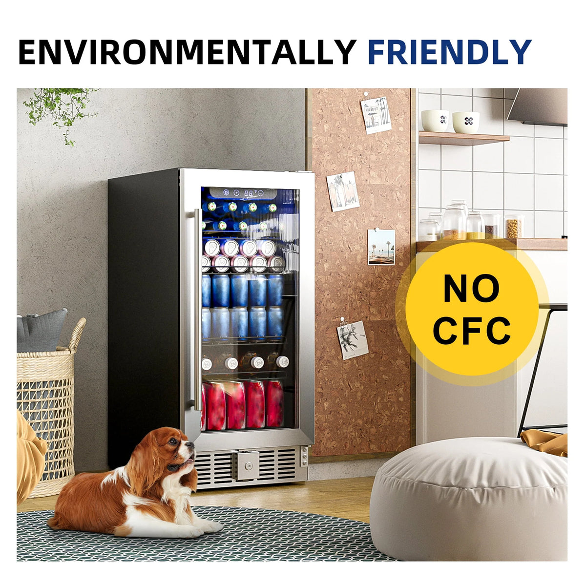 15 Beverage Cooler Refrigerator with Glass Door N59476