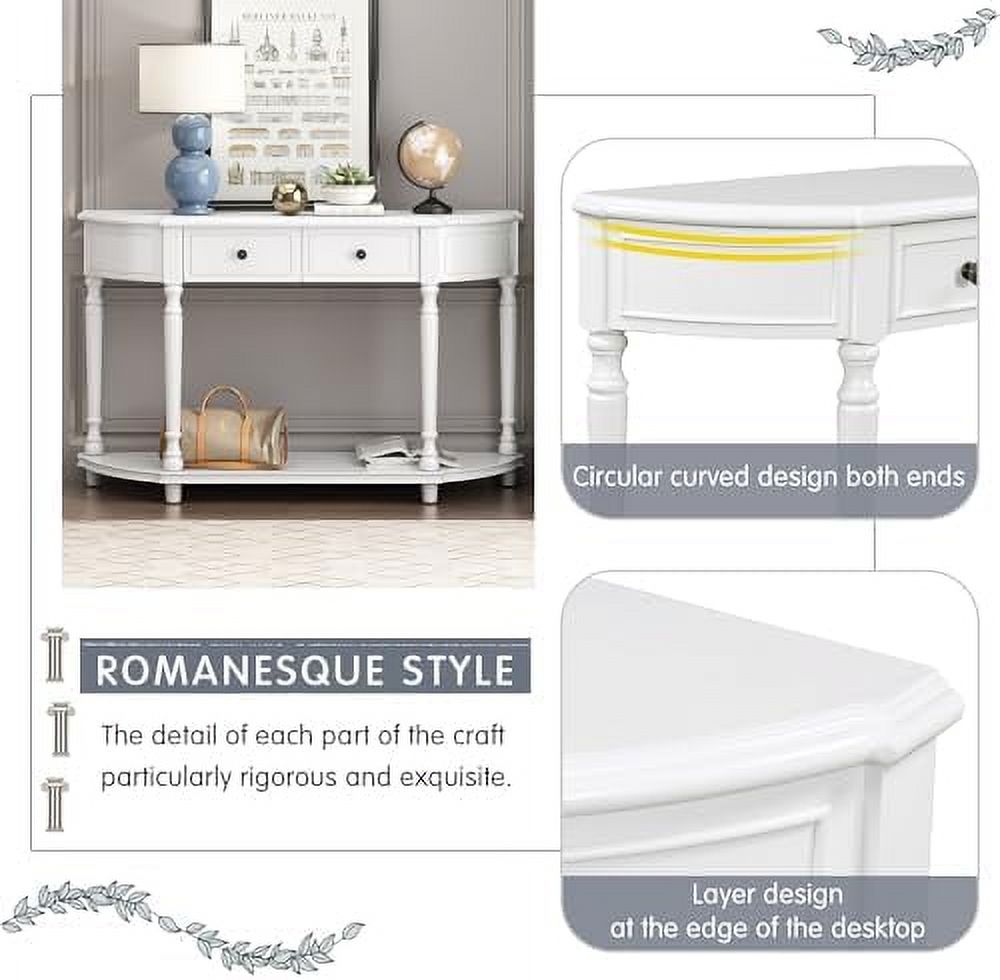 Navy Blue 3 Drawer Wood Console Table Q534