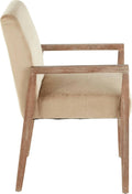 Crushed Brown Velvet White Washed Wood Dining Arm Chair Set of 2 J544815