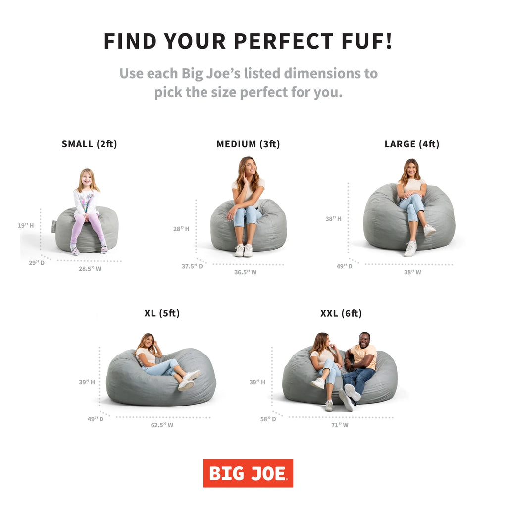 Black 6 feet Foam Filled Bean Bag Chair with Removable Cover H468793