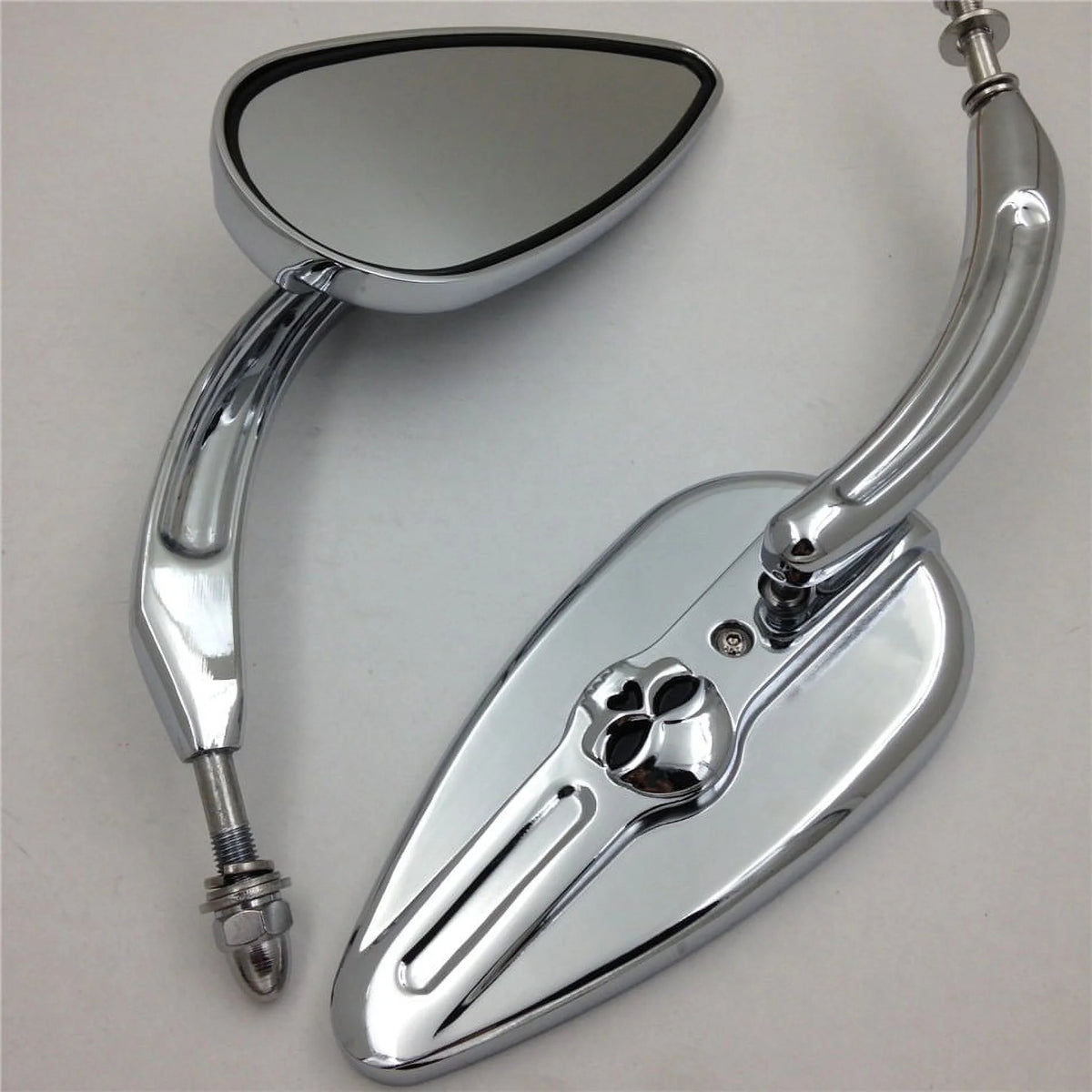 Skull Flame Side Mirrors chrome H626