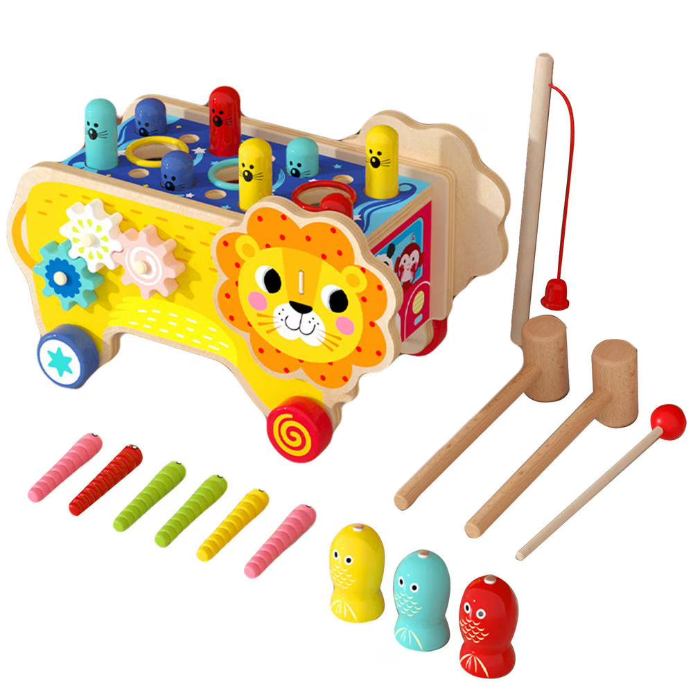 8 in 1 Wooden Montessori Whack Mole Game Motor Skill Toys I952630