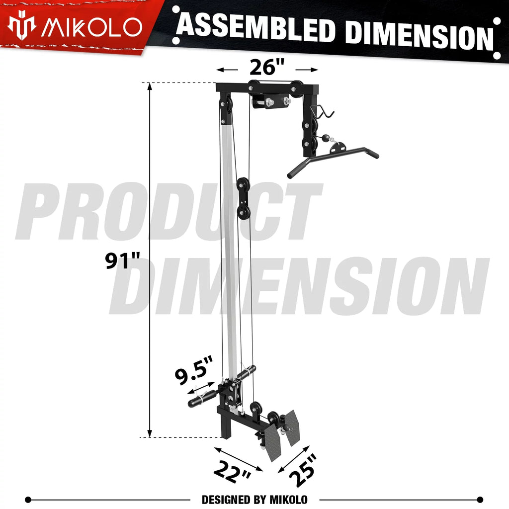 LAT Pull-Down for 3" x 3" Power Cage Rack Attachments W91148
