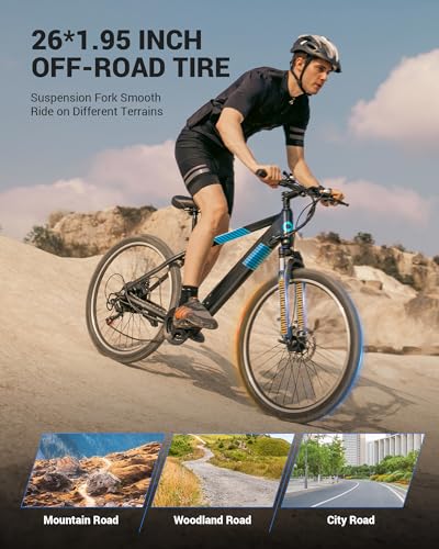 Electric Bike, 36V Removable Battery, 350W Brushless Motor, 26" Tires, 7-Speed X190