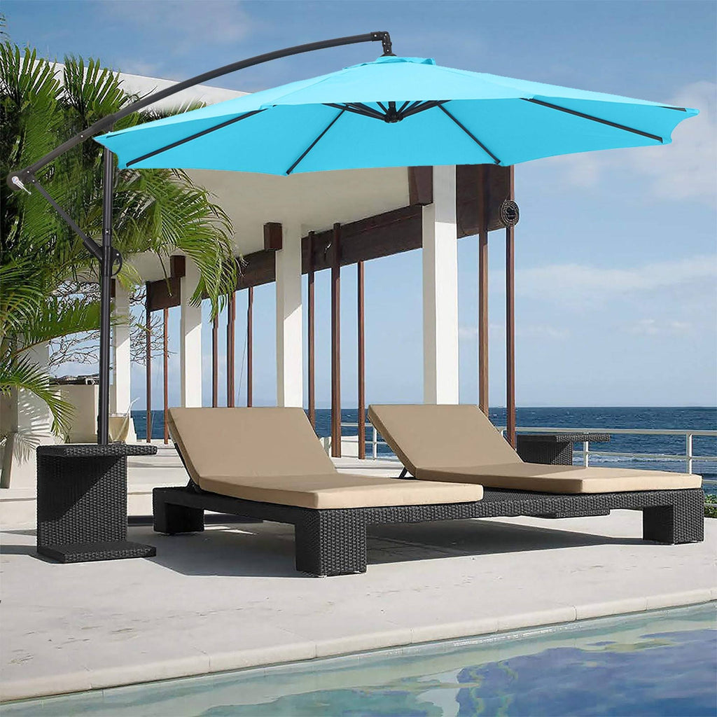 10ft Cantilever Patio Umbrella with Cross Base - Blue Z321359
