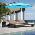 10ft Cantilever Patio Umbrella with Cross Base - Blue Z321359
