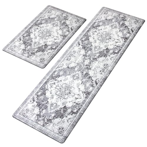 Anti Fatigue Kitchen Mats 2 Piece Set Blue Gray Waterproof Non-Skid Y4906