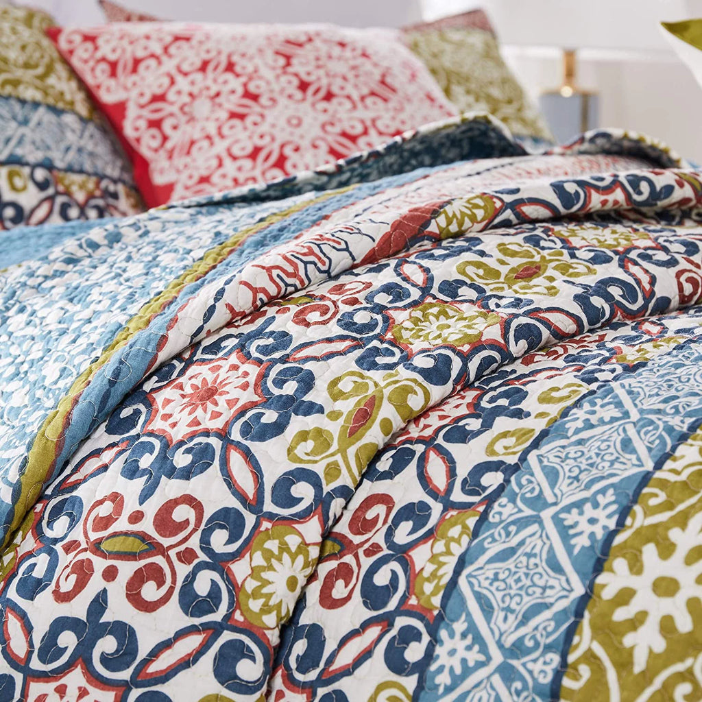 100% Cotton Reversible Oversized Quilt Set, 3-Piece King/Cal King S897788