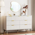 7 Drawer White Gold Wood Dresser C340
