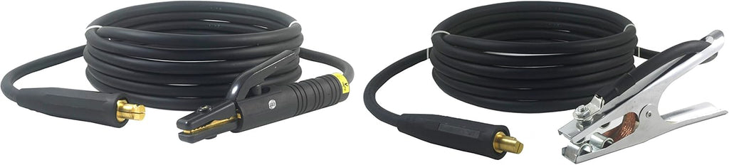200 Amp Welding Leads Assembly Set with Dinse Connector, #2 AWG Cable, 15 Feet Each Lead D265650