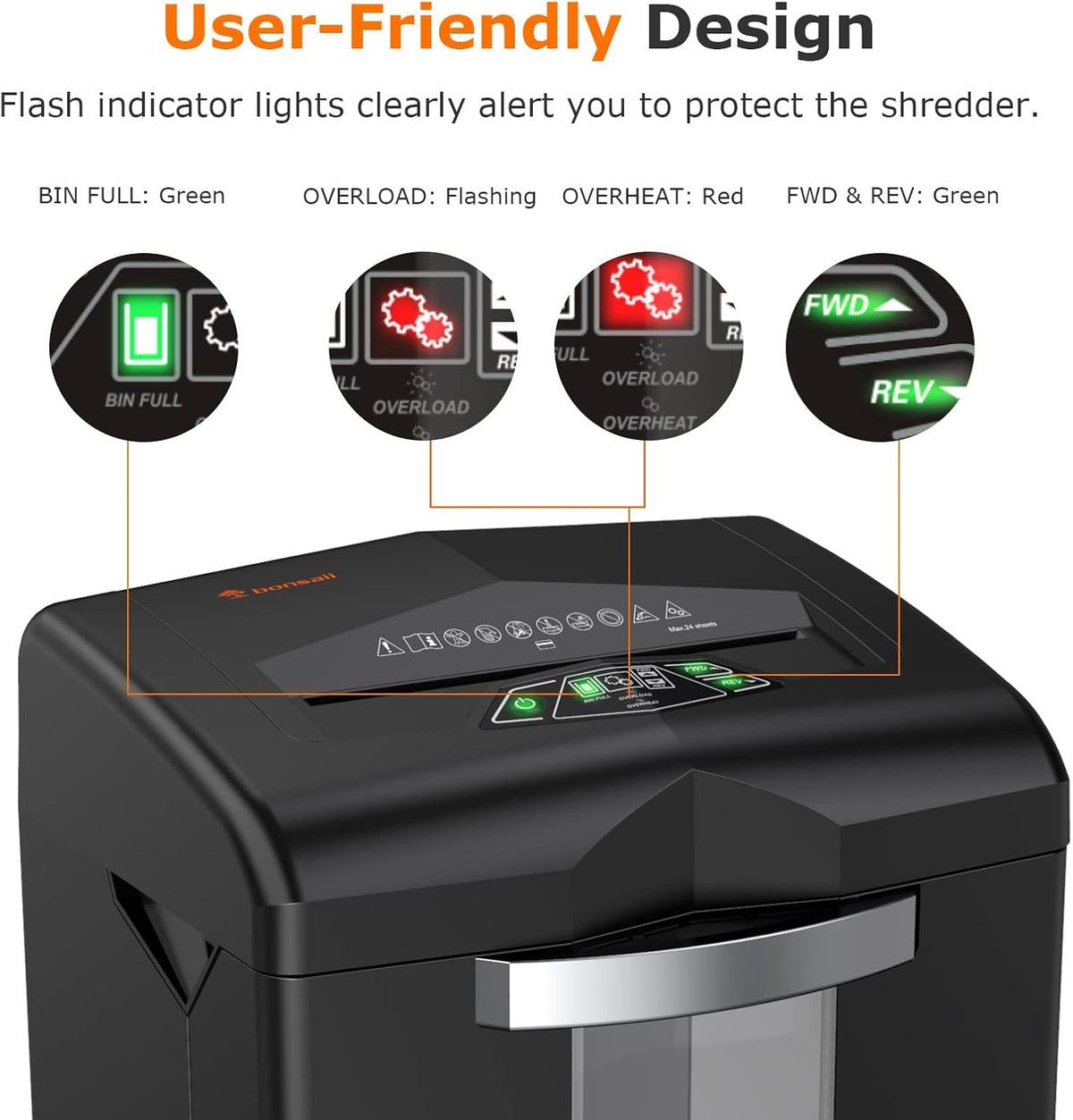 24-Sheet Cross Cut Paper Shredder with 4 Casters M511