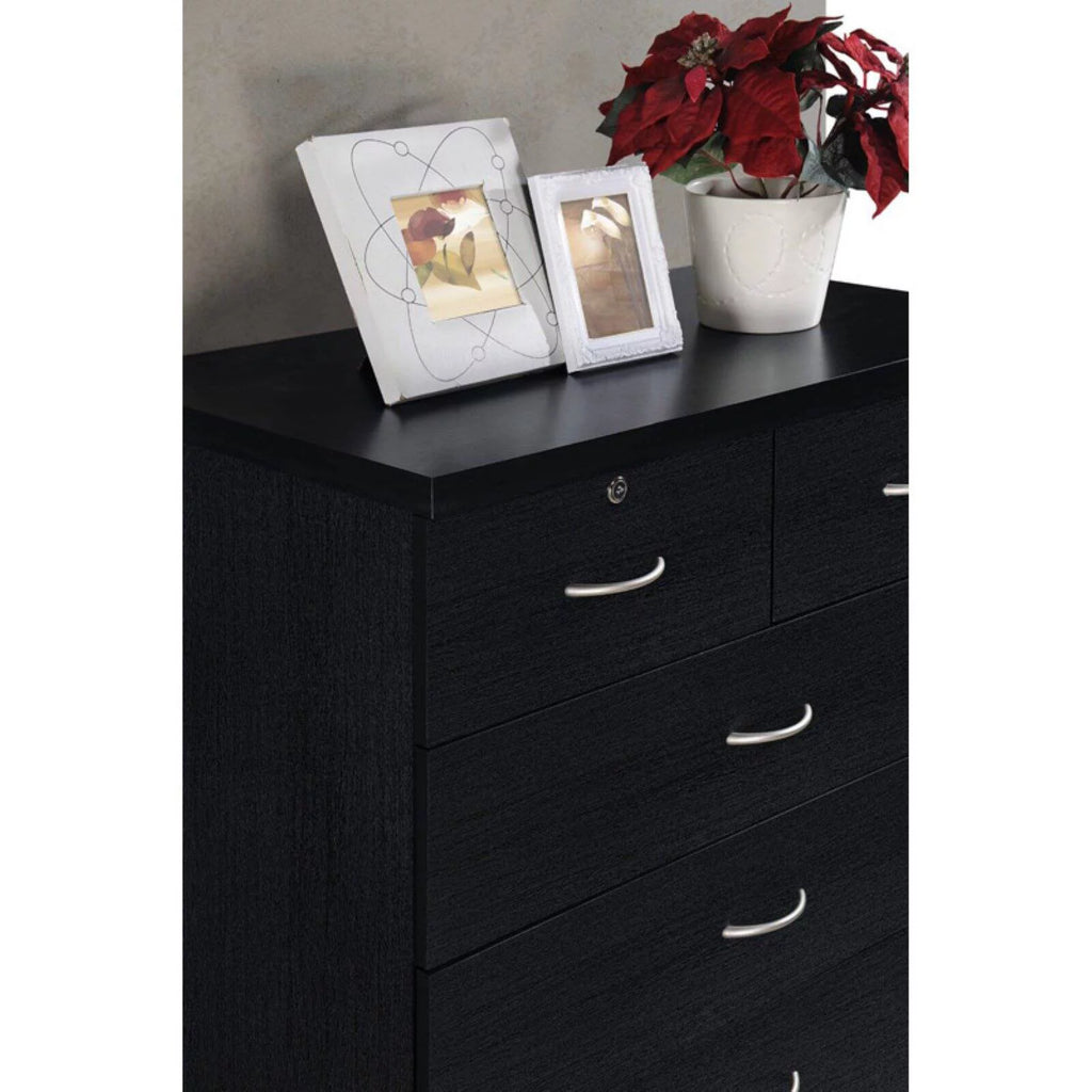 7 Drawer Wooden Dresser Chest with 2 Top Locks, Cherry P2044