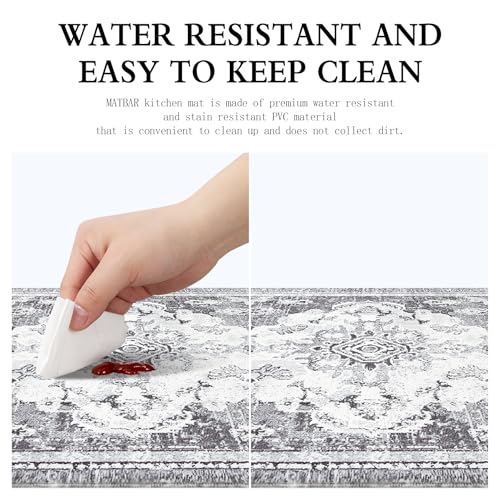 Anti Fatigue Kitchen Mats 2 Piece Set Blue Gray Waterproof Non-Skid Y4906