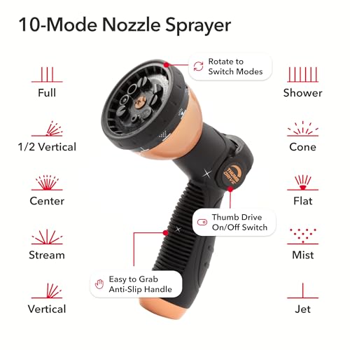 25 FT Expandable Garden Hose with Thumb Spray Nozzle A931