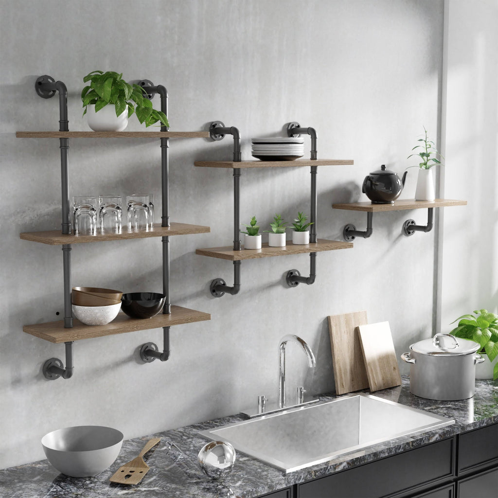 Floating Ladder Wall Shelf - 2-Tier P579