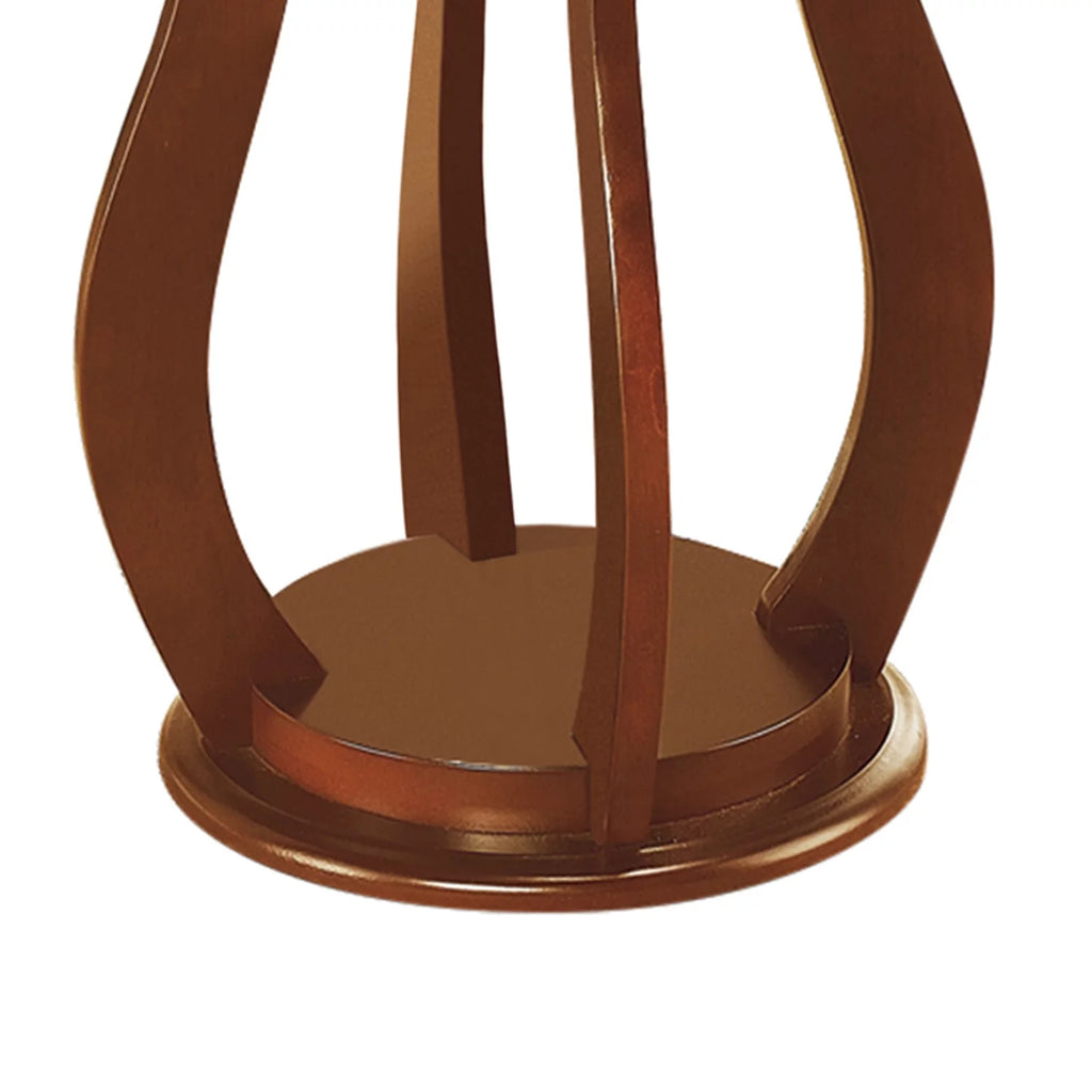 Brown Wooden Plant Stand With Faux Marble Top K23880