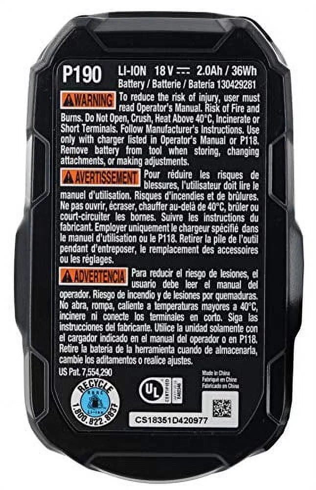 2.0 Amp Hour Compact 18V Lithium Ion Battery J436430
