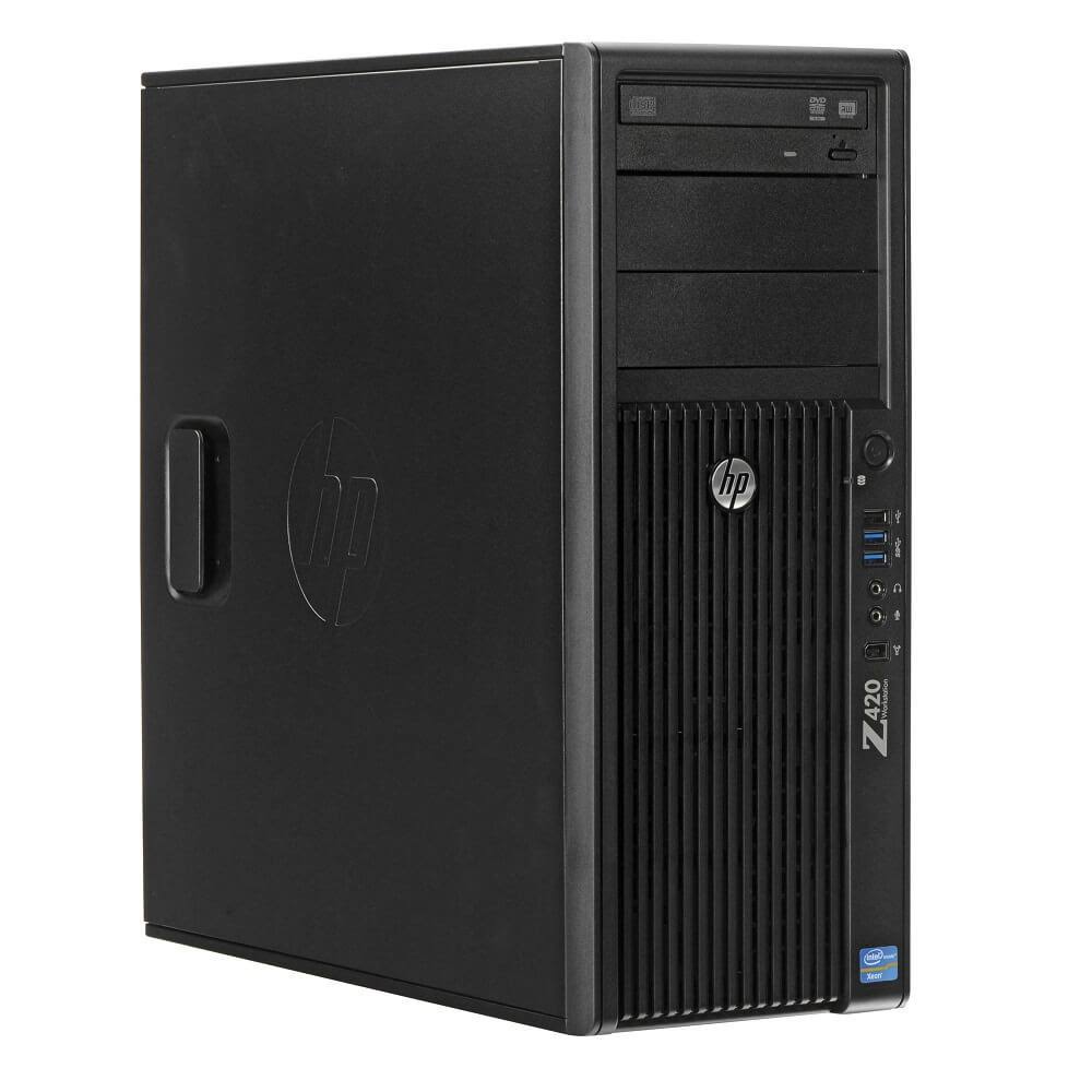 HP Z420 Workstation E5-1620 Quad Core 3.6GHz 16GB 500GB 2TB Dual DVI Win 10 H675480