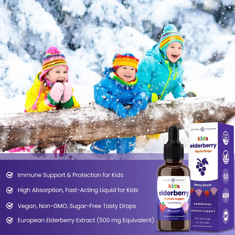 Sugar-Free Black Elderberry Liquid Drops for Kids O478916