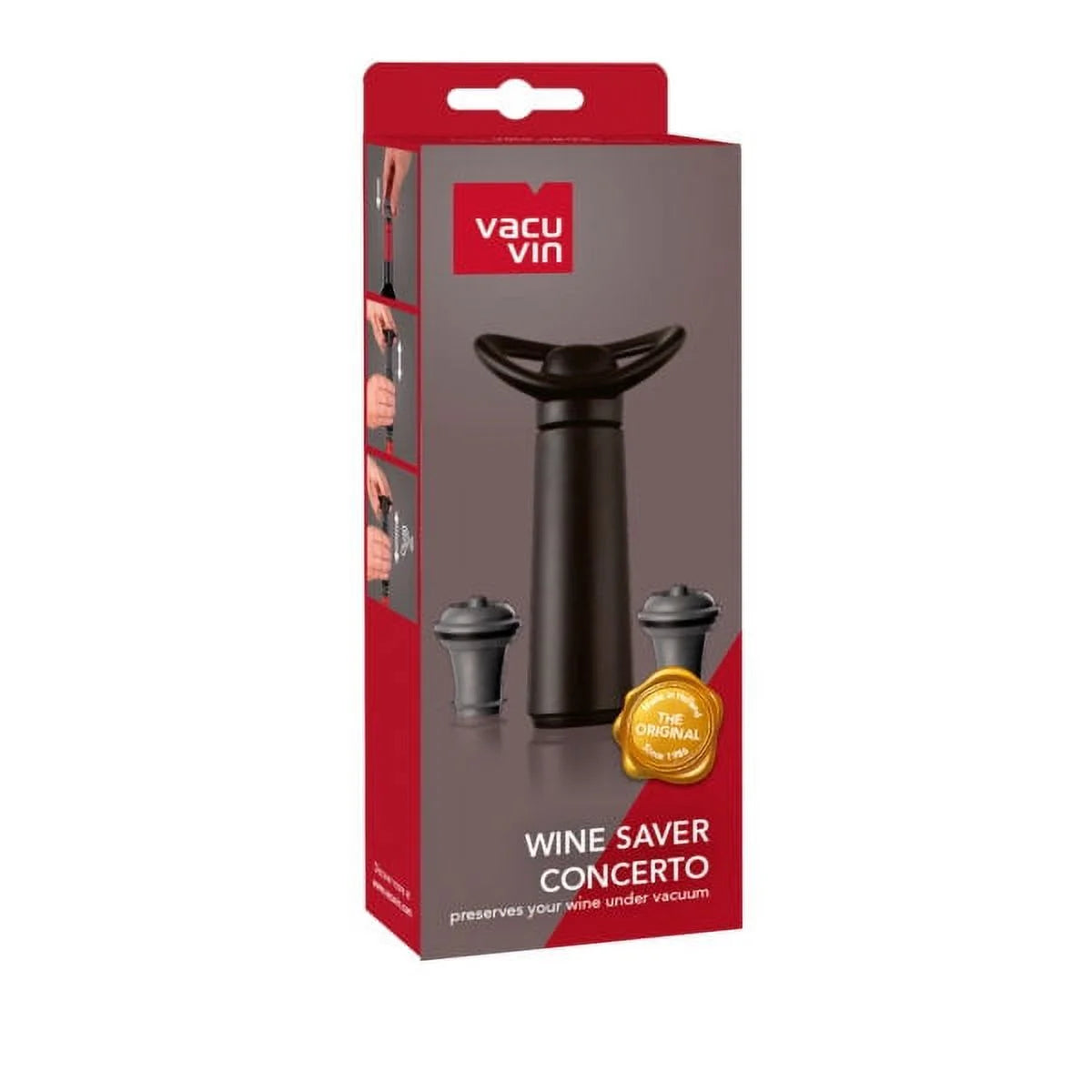 Black Wine Saver with 1 Pump 4 Stoppers R377