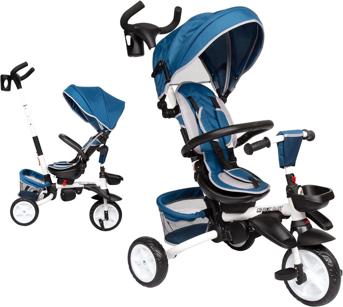 6-in-1 Kids Stroller Tricycle with Rotatable Seat C367424
