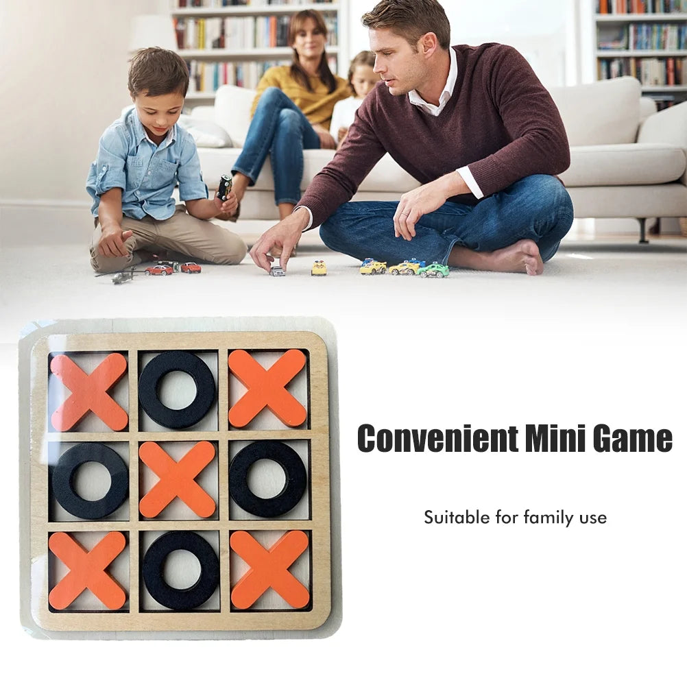 Wooden Tic Tac Toe Tabletop Board Game Q608