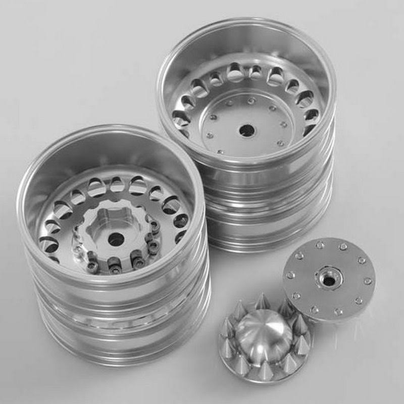 Semi Truck Rear Wheel with Spiked Caps P70377