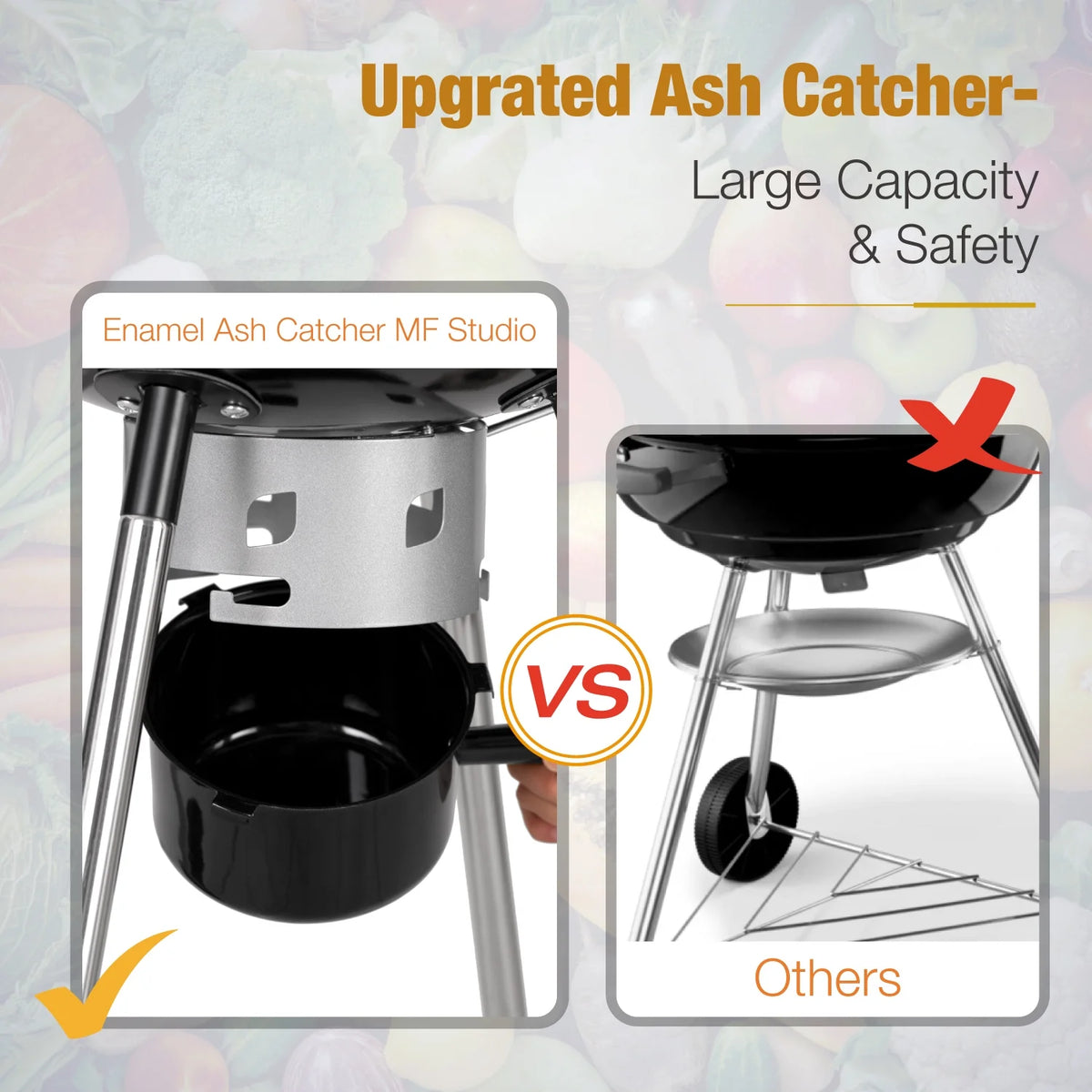 18" Portable Kettle Charcoal BBQ Grill D19747