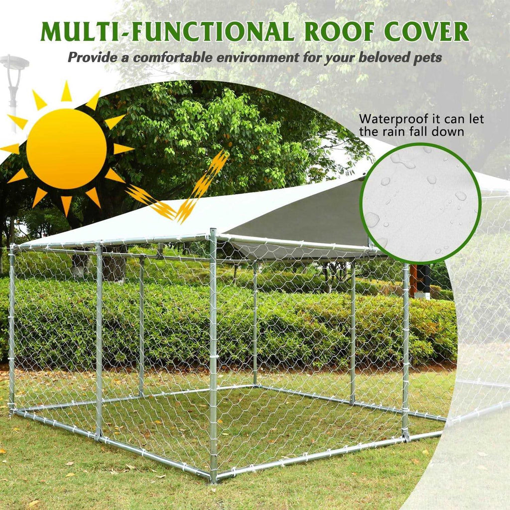 Large Outdoor Dog Kennel with Waterproof Cover T954