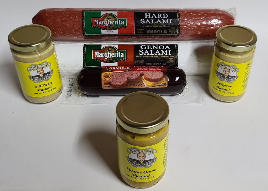 10oz Hickory Smoked Summer Sausage, 24oz Genoa Salami & 24oz Hard Salami Gift Set R71870