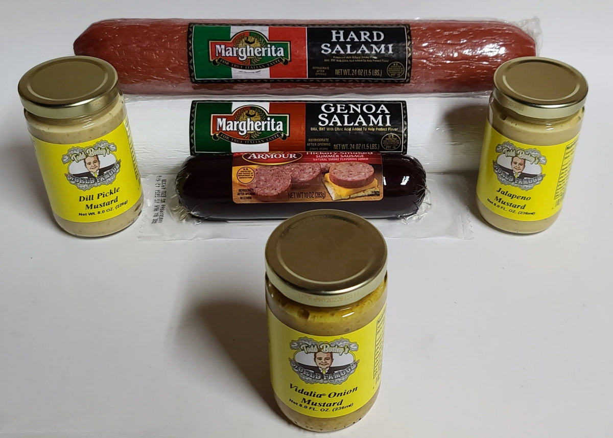 10oz Hickory Smoked Summer Sausage, 24oz Genoa Salami & 24oz Hard Salami Gift Set R71870