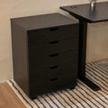 White 5 Drawer File Cabinet with Casters O828