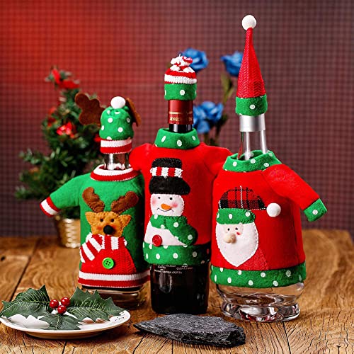6 Sets Christmas Wine Bottle Cover and Hats B99652