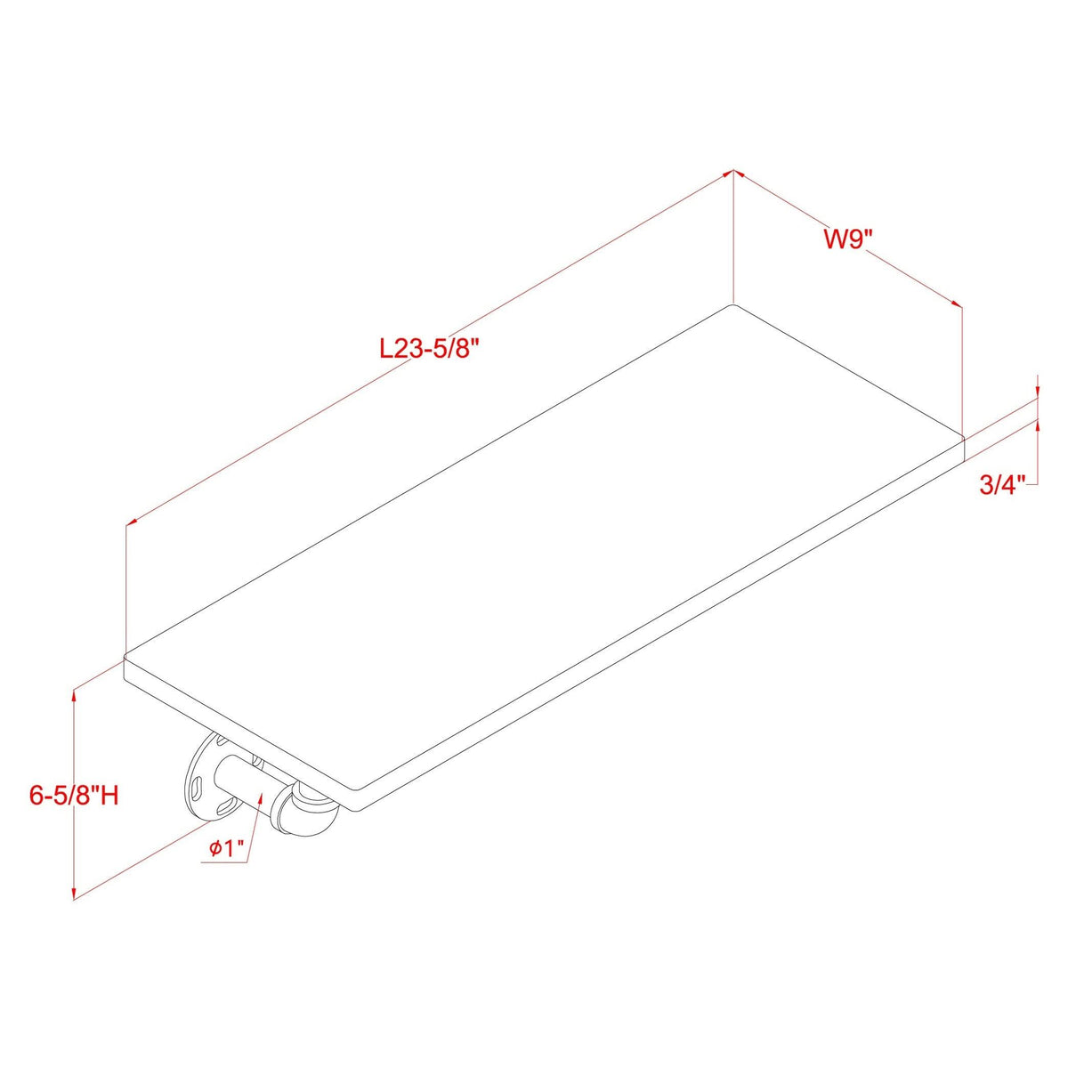 Floating Ladder Wall Shelf - 2-Tier P579