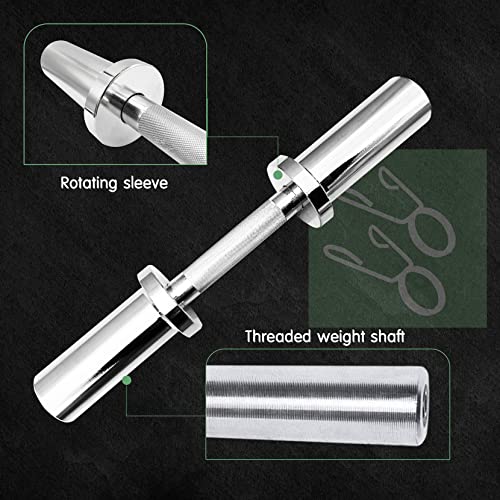 16" Olympic Dumbbell Handles, 150LBS Weight Capacity, 2 Pair Spring Collars Y84488