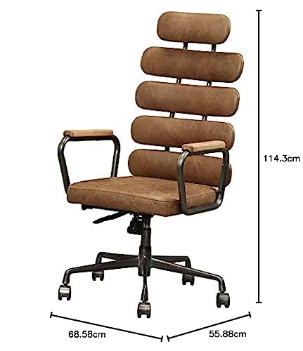 Retro Brown Top Grain Leather Office Chair O24969