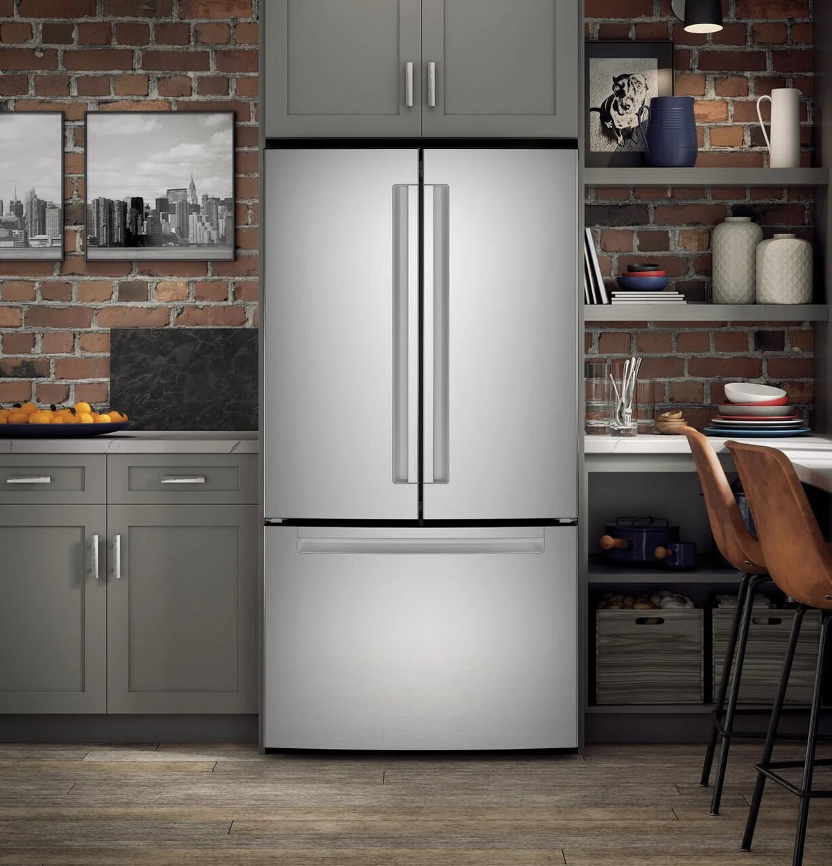 36" Wide 27.0 Cu. Ft. French Door Refrigerator - Stainless U317