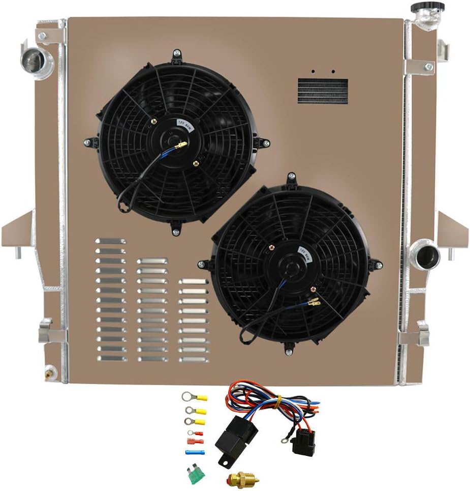 3 Row Core Aluminum Radiator with Shroud Fan and Relay Q658