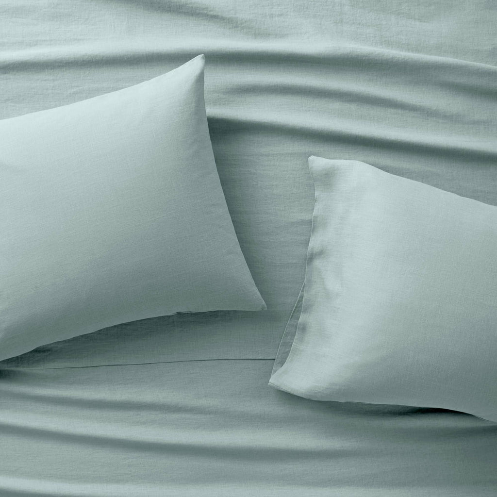 Sage Green Washed Hemp Solid Sheet Set C616