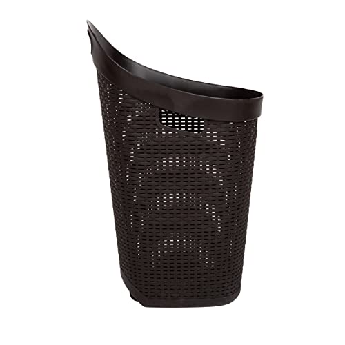 60L Rolling Laundry Hamper with Wheels, Plastic, Brown J533