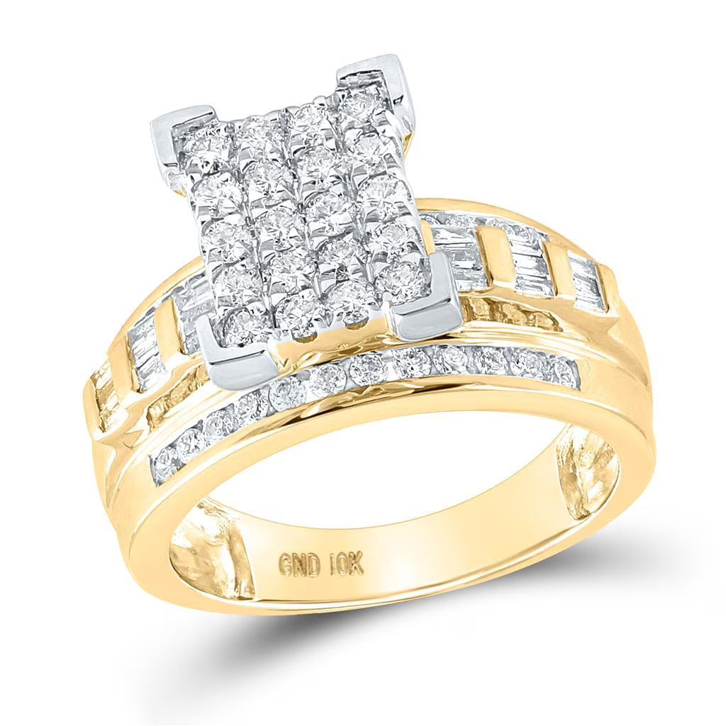 10k Yellow Gold Diamond Cluster Engagement Ring O15223