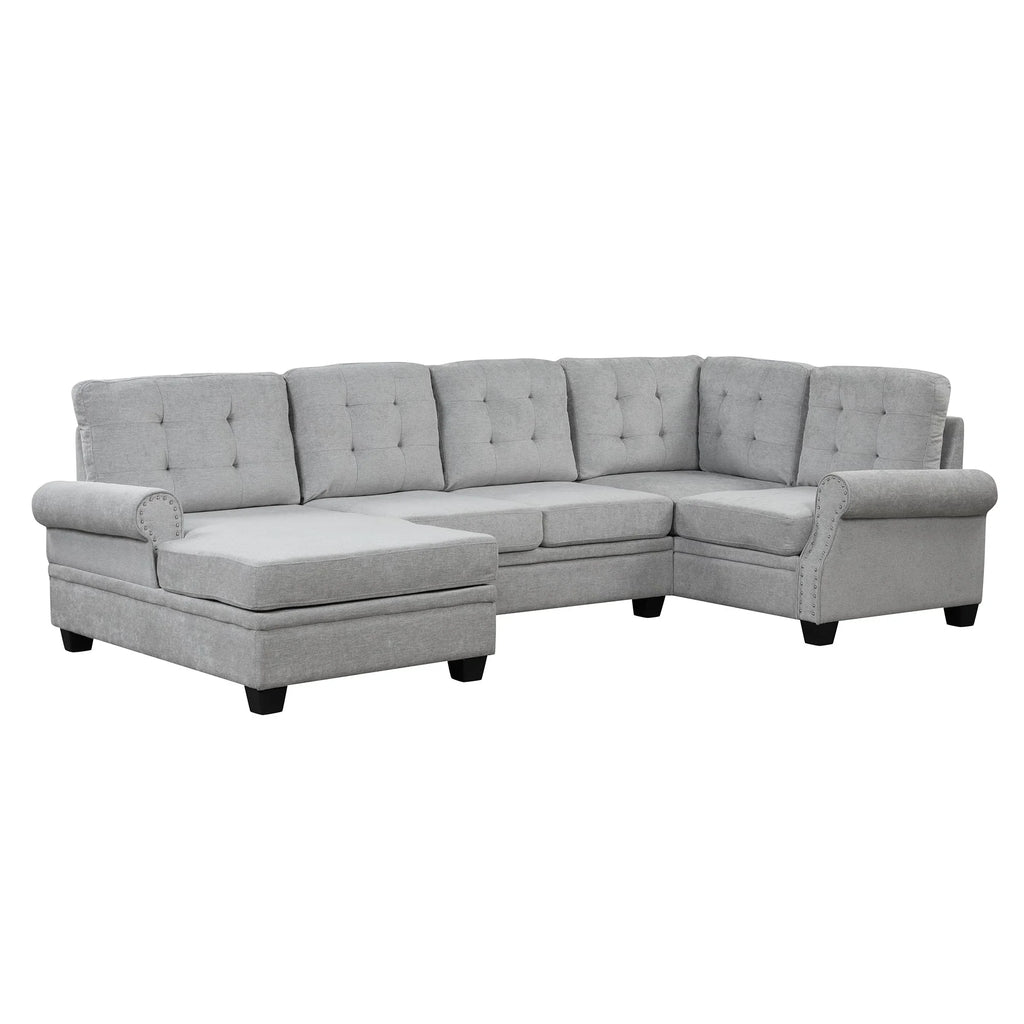 Gray U-Shaped Sectional Sofa G499