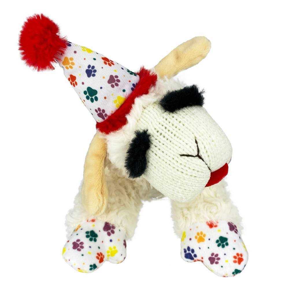 Lamb Chop Dog Toy with Birthday Hat Q336
