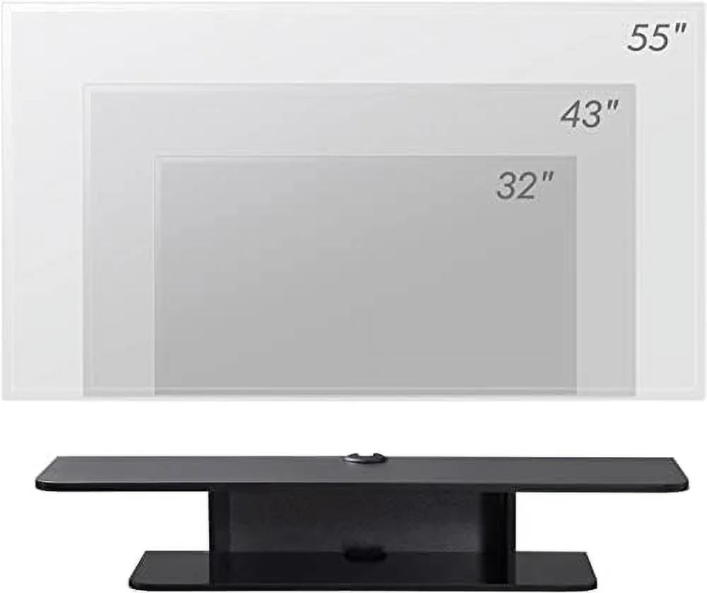 Wall Mounted TV Stand with Yellow LED Lights V168996